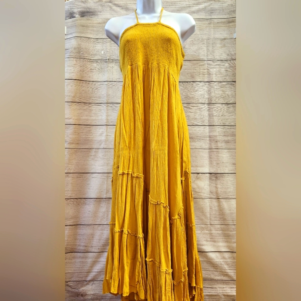 Yellow Halter Maxi Dress